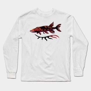 Sunset Fish Ojibwe Indigenous WAWEZHI CANADA Long Sleeve T-Shirt